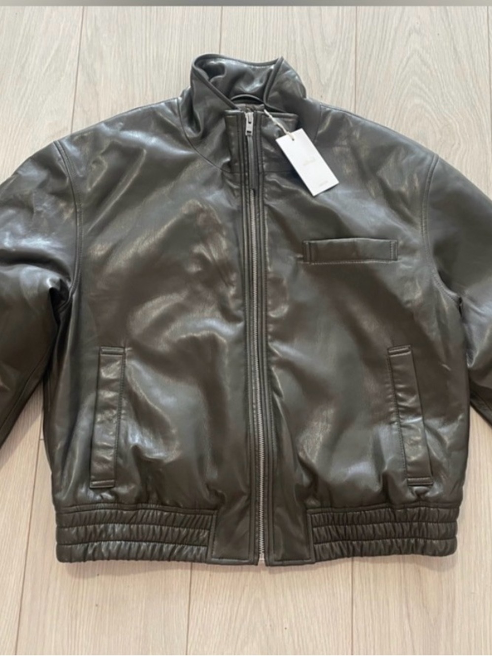 Josephine Dark Olive Leather Jacket